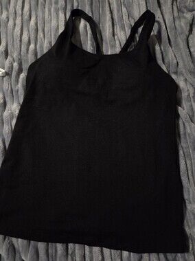 Black Tank With Built In Bra - Removable Pads